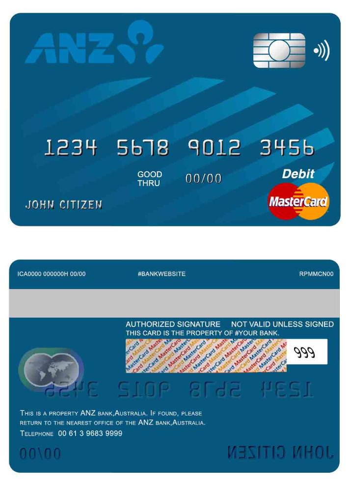 Australia ANZ bank mastercard